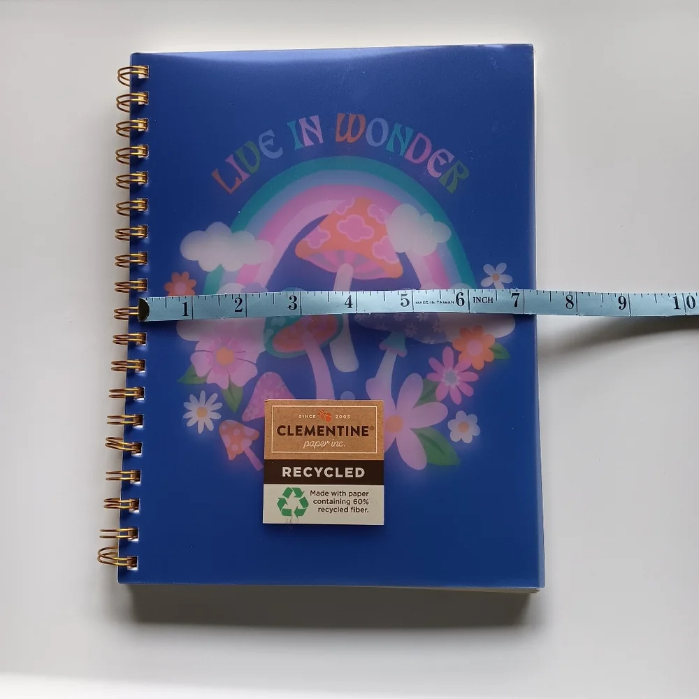NEW Clementine Paper Inc. Spiral Bound Notebook Live in Wonder Mushrooms Flowers